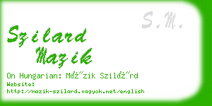 szilard mazik business card